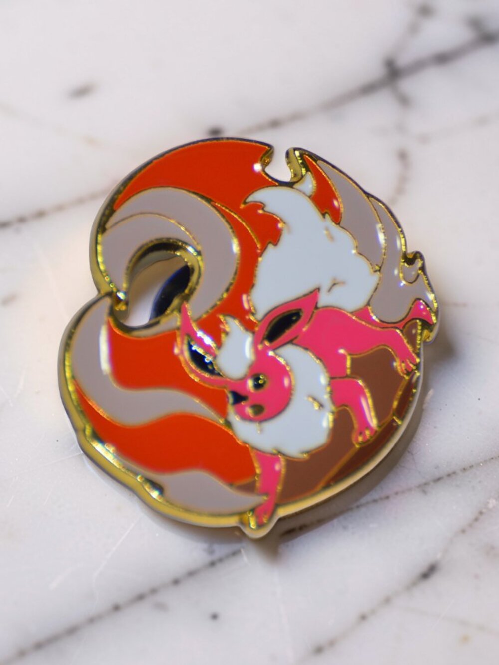 Flareon Eeveelution Enamel Pin | Fiery Anime Collector Brooch